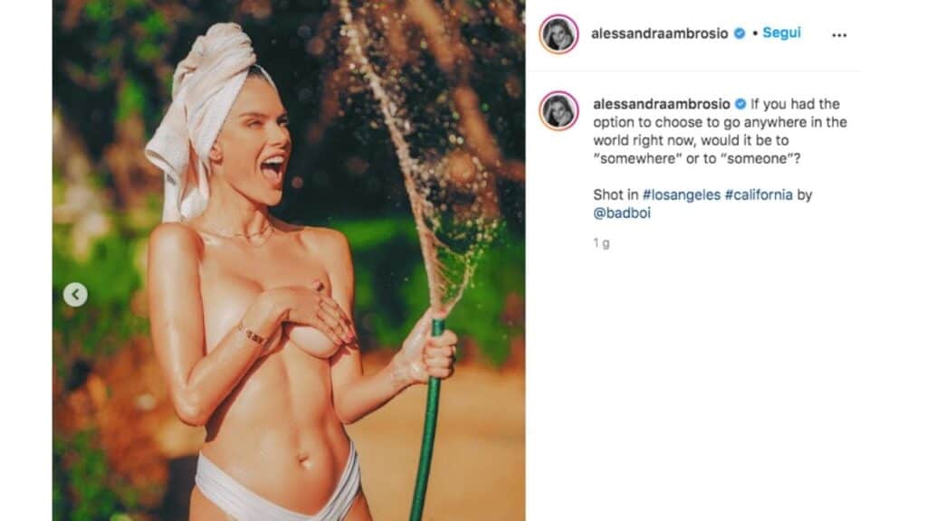 Alessandra Ambrosio nuda su Instagram