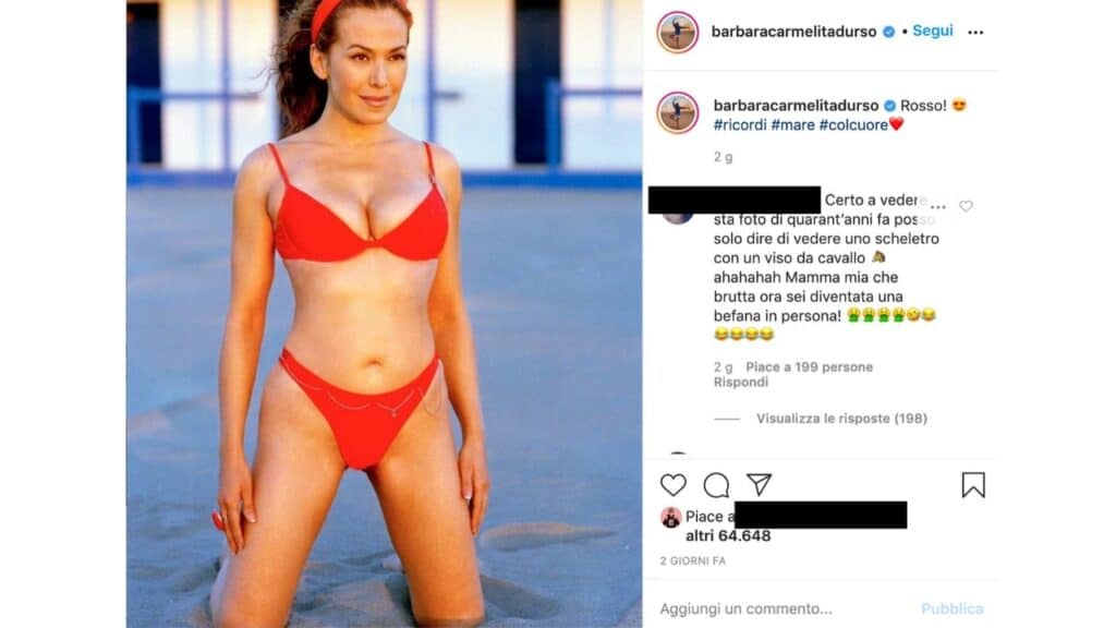 barbara durso instagram bikini rosso