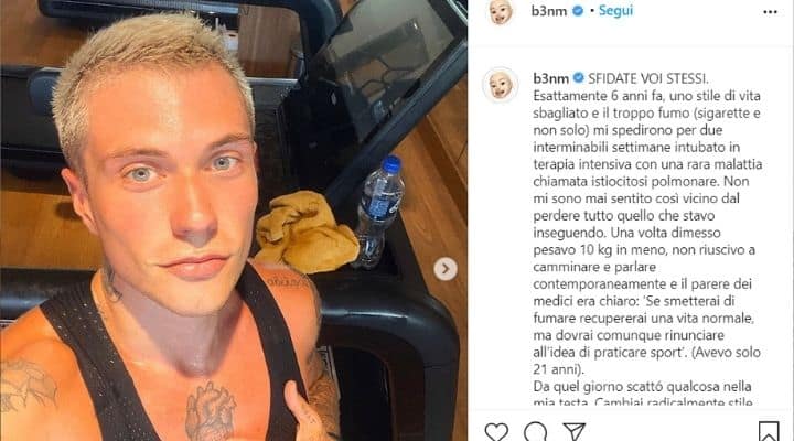 Benji del duo Benji e Fede dopo una corsa