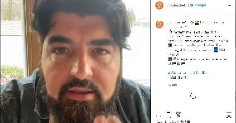 Chef Antonino Cannavacciuolo in un video caricato dal profilo Instagram di Masterchef Italia