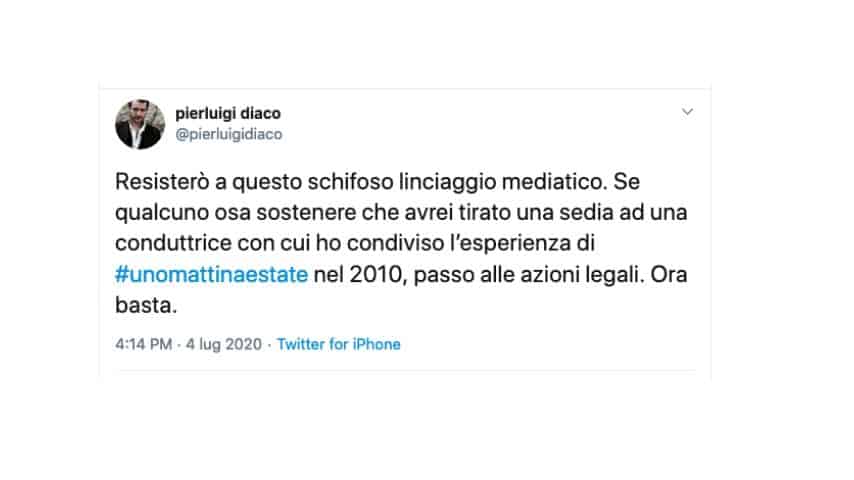 Il Tweet di Pierluigi Diaco