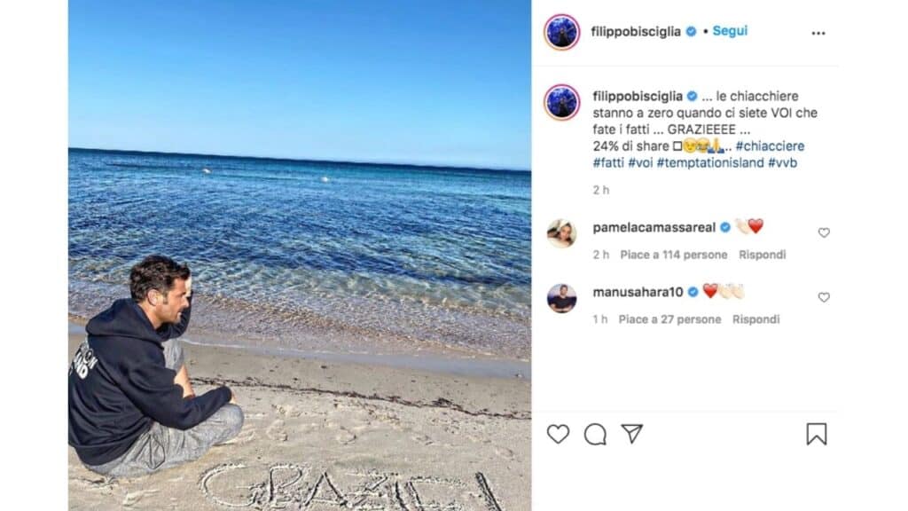 Filippo Bisciglia post instagram