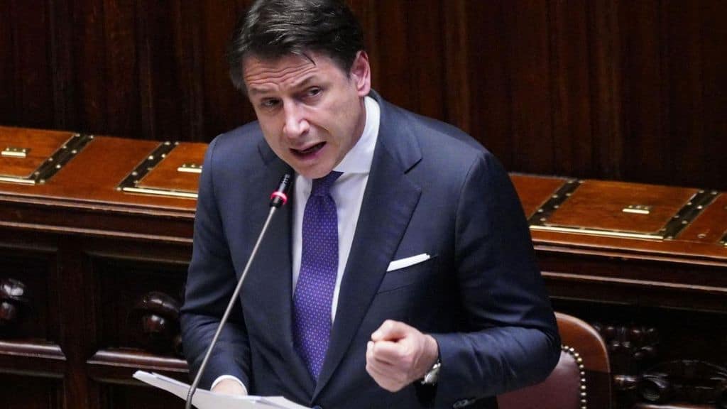 Il premier Giuseppe Conte in Senato