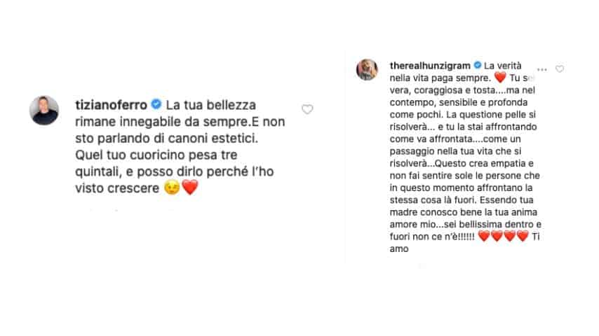 Il commento di Michelle Hunziker e Tiziano Ferro