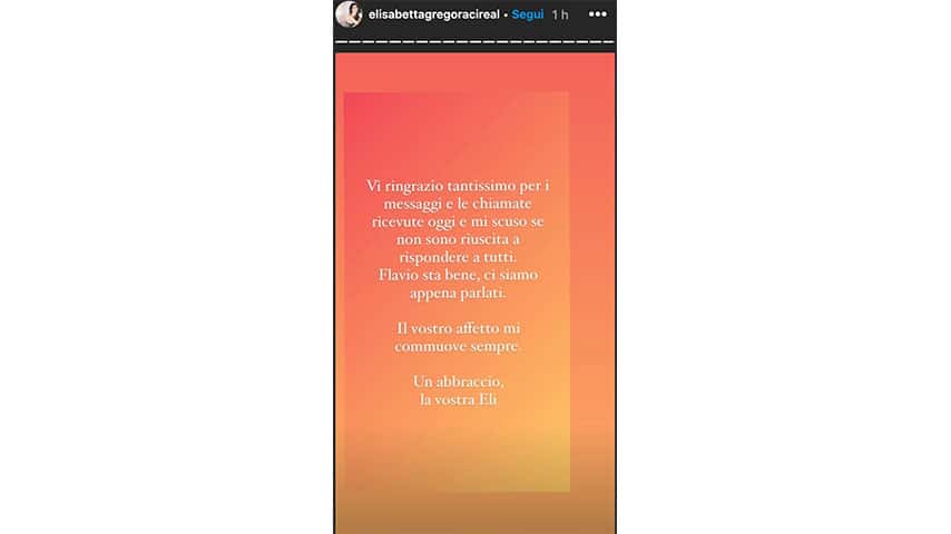 Instagram Story di Elisabetta Gregoraci