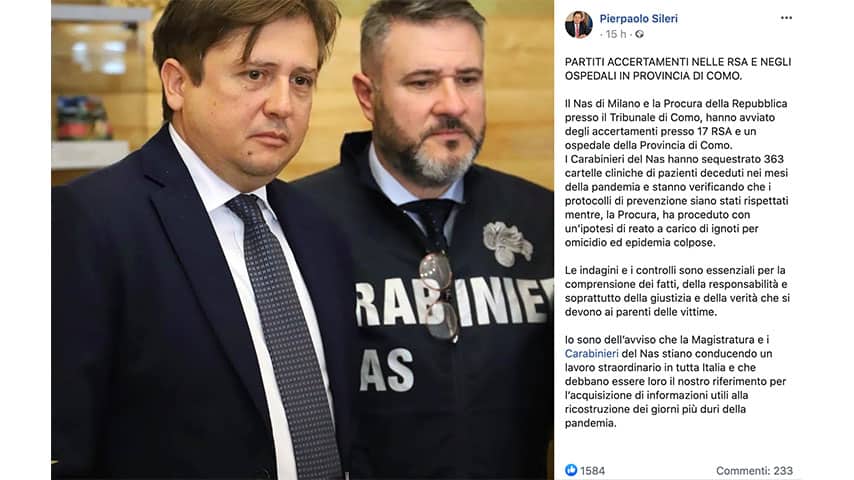 Post di Pierpaolo Sileri su Facebook