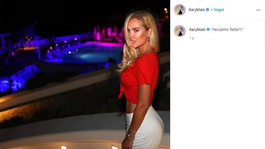 Ilary Blasi in vestito da sera foto Instagram