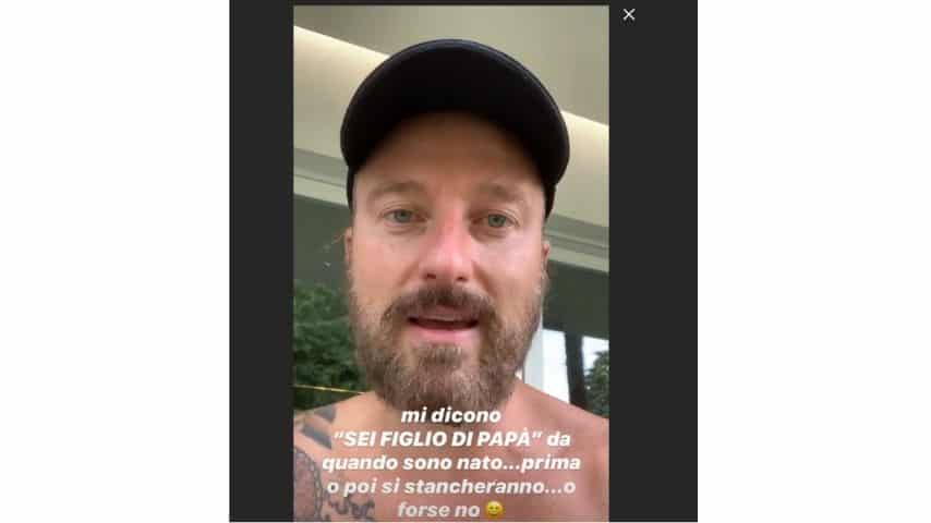 Francesco Facchinetti nelle ig stories