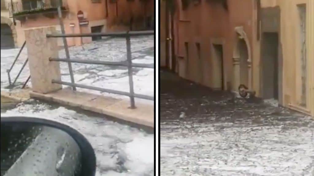 Le strade allagate a Verona