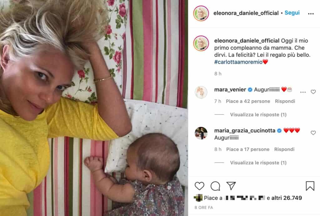 Il post Instagram di Eleonora Daniele