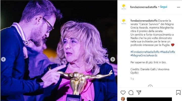 La madre di Nadia Toffa ai Magna Grecia Awards