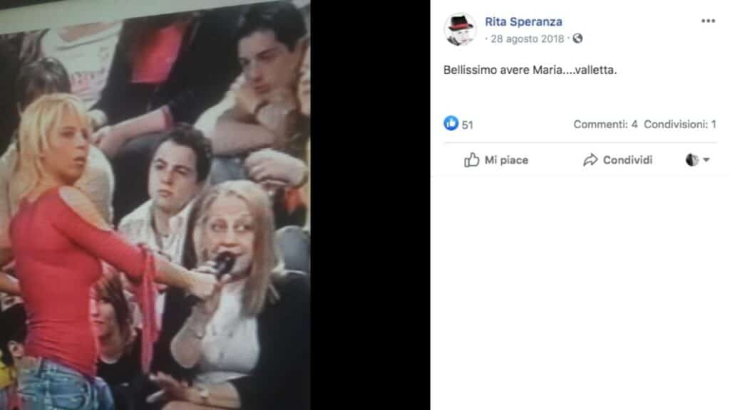 Rita Speranza nel pubblico di Amici di Maria De Filippi