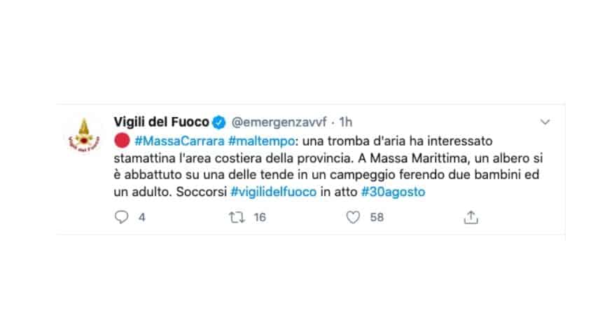 Il post dei vigili del fuoco