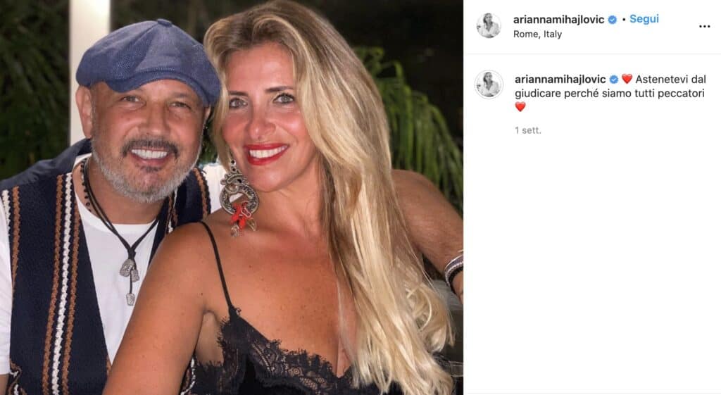 Il post Instagram di Arianna Rapaccioni Mihajlovic