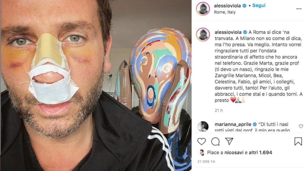 alessio viola post instagram incidente