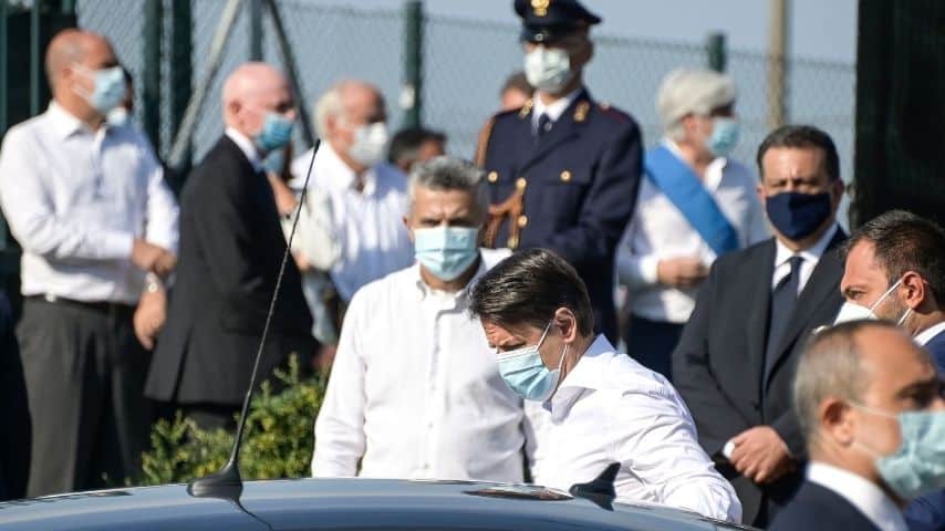 Il Presidente del Consiglio Conte al funerale di Willy.