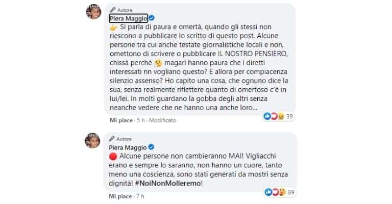 I commenti di Piera Maggio, mamma di Denise Pipitone