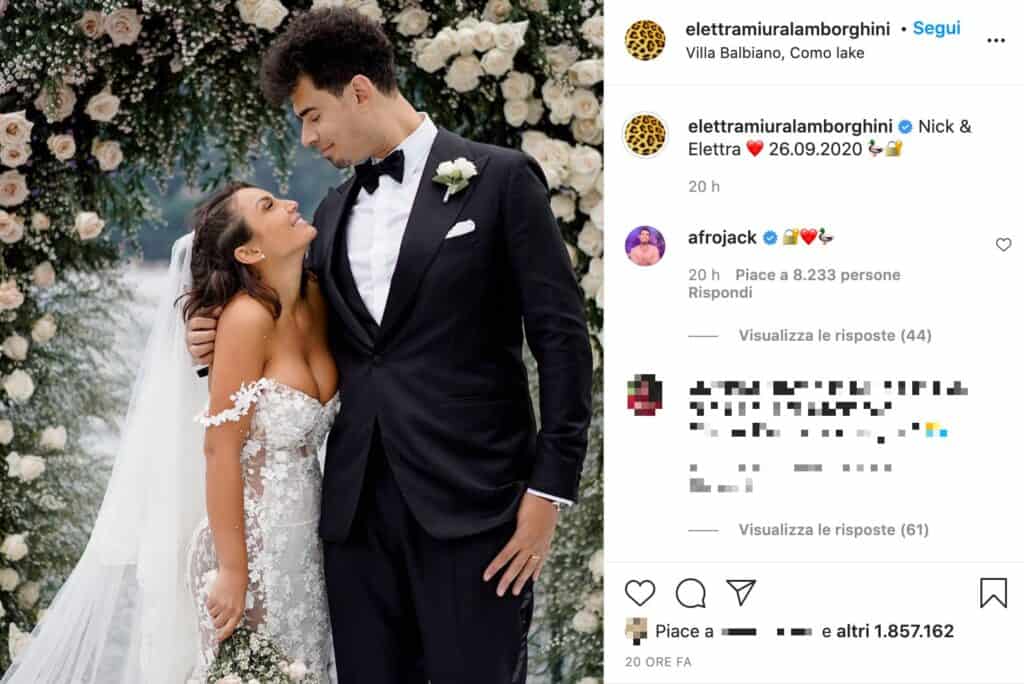 Il post Instagram di Elettra Lamborghini