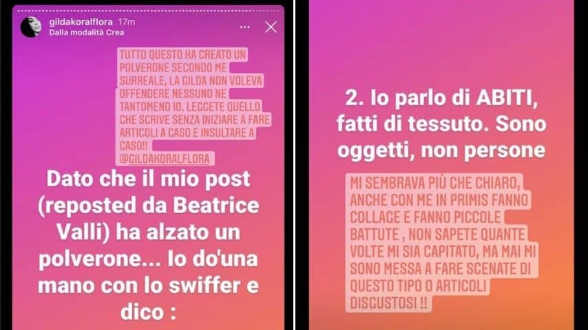 Le Storie Instagram di Beatrice Valli