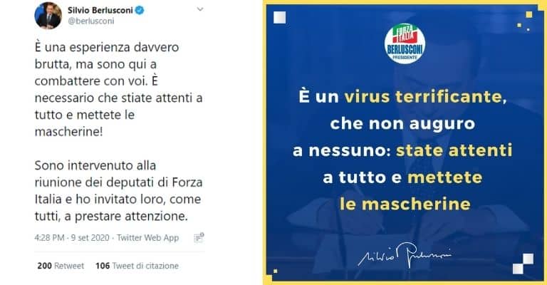 Il tweet di Silvio Berlusconi