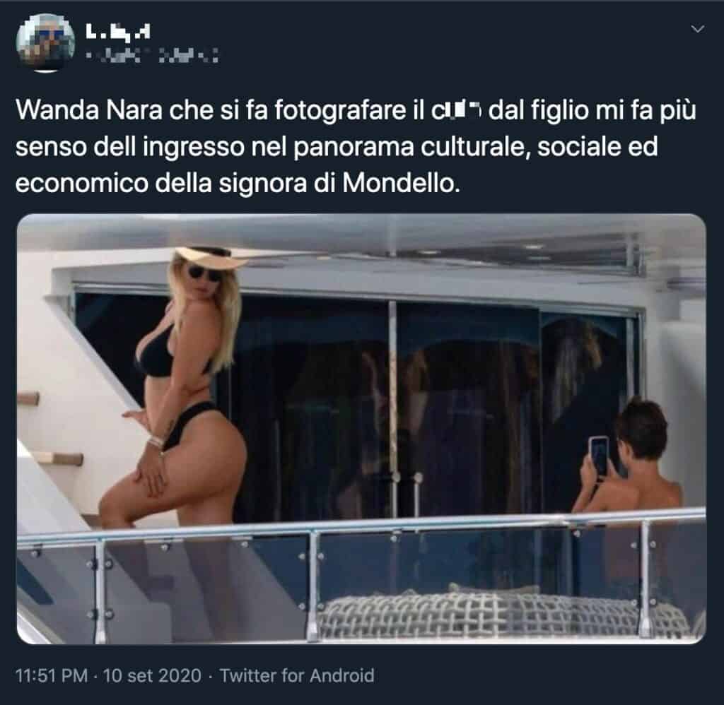 Il tweet su Wanda Nara che ha generato le polemiche