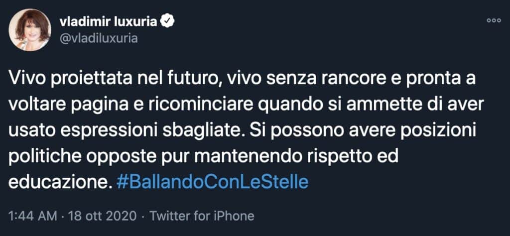 Il tweet di Vladimir Luxuria