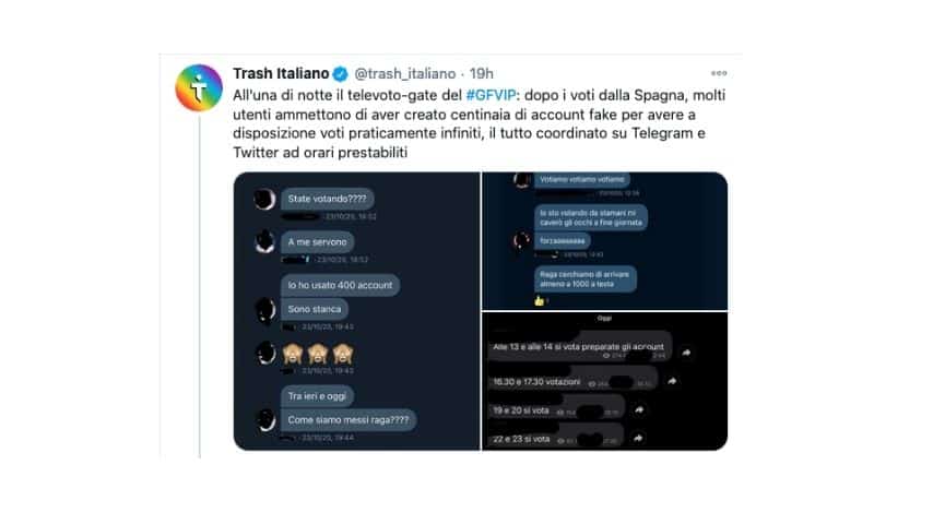 Alcuni dei tweet del televoto-gate