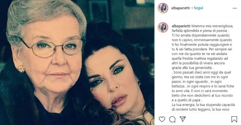 Alba Parietti insieme alla madre Grazia