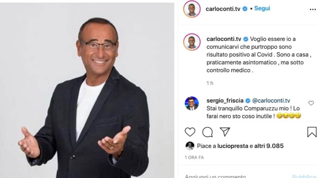 carlo conti positivo al coronavirus instagram