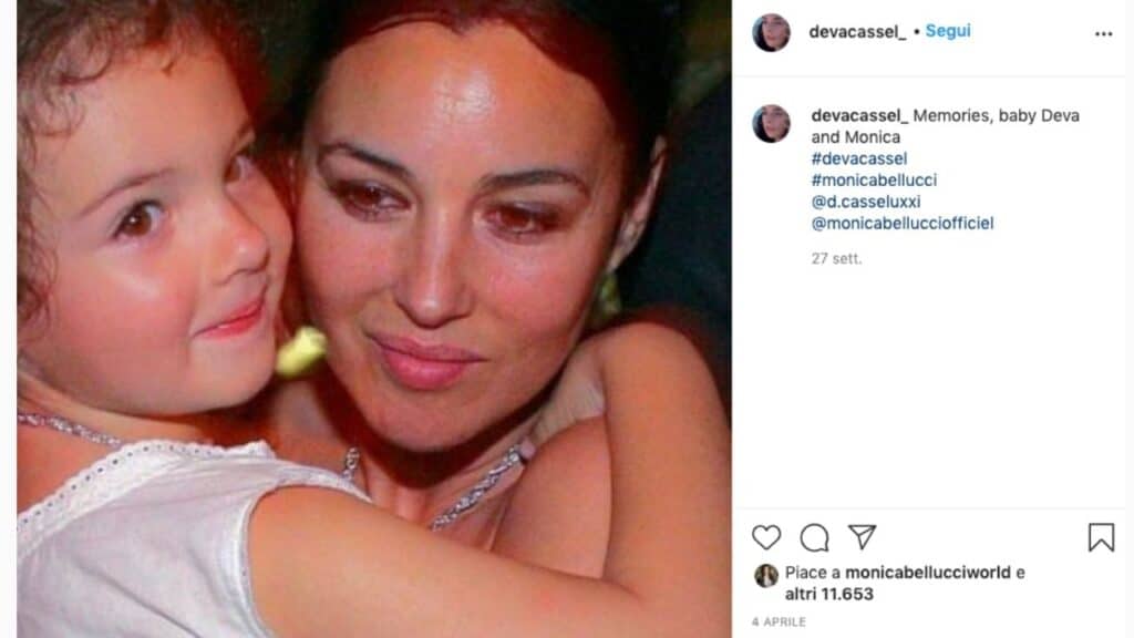 Deva Cassel da piccola e la madre Monica Bellucci