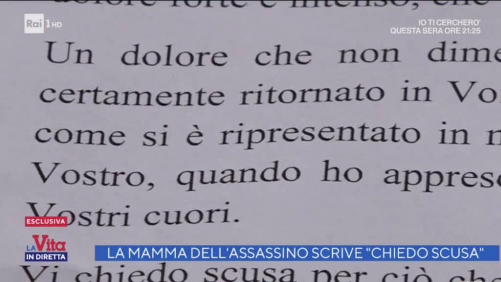 la lettera scritta dalla madre di Antonio De Marco