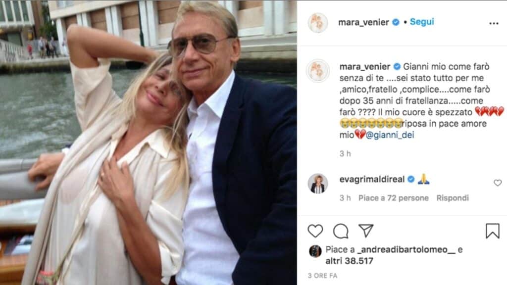 mara venier e gianni dei a venezia