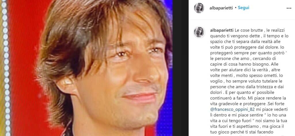 Alba Parietti dedica un post Instagram al figlio Francesco Oppini