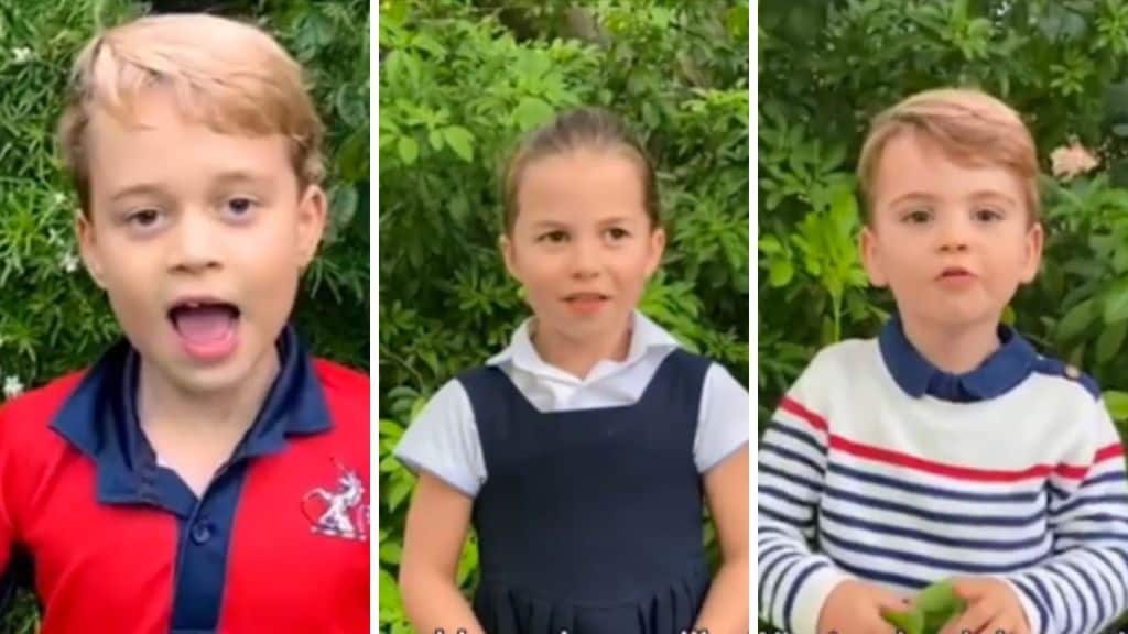George, Charlotte e Louis parlano in un video