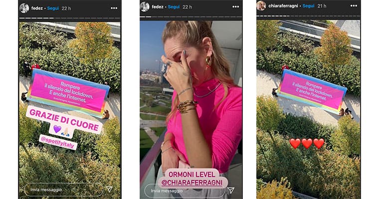 Instagram Stories di Fedez e Chiara Ferragni