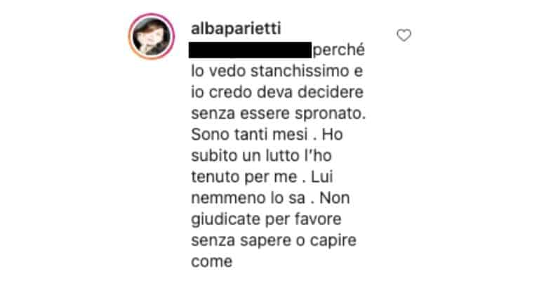 Il commento di Alba Parietti sul figlio Francesco