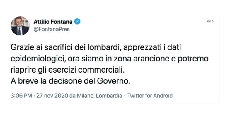 I tweet di Attilio Fontana