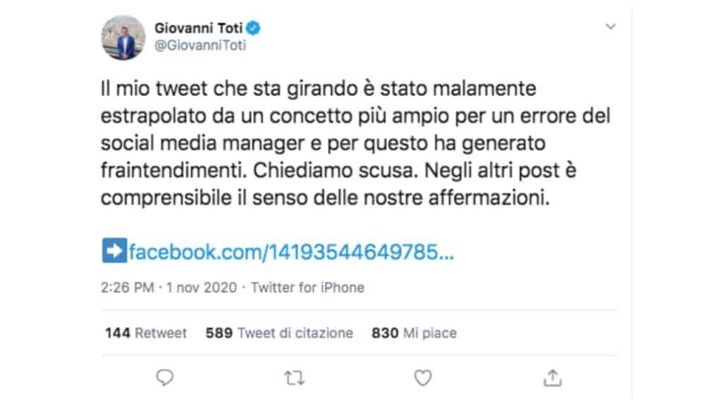 giovanni toti post facebook