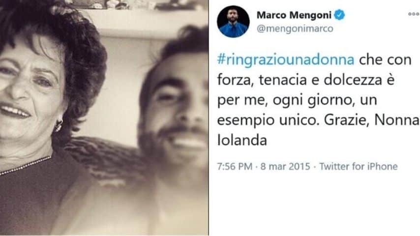 Marco Mengoni e la nonna Iolanda