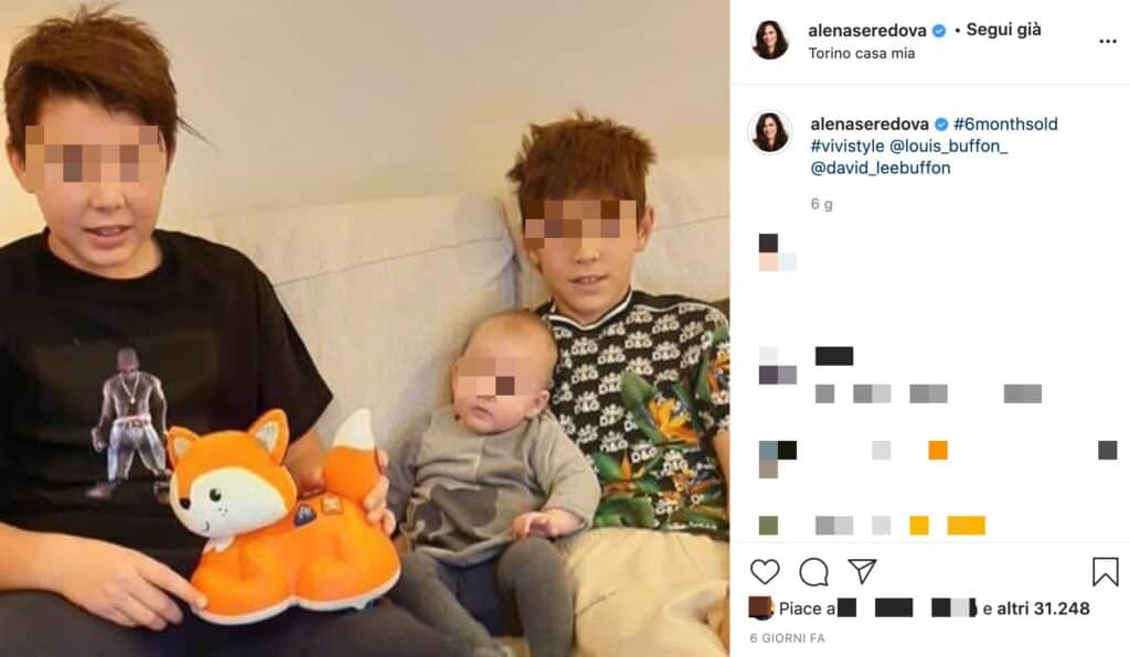 Post Instagram di Alena Seredova
