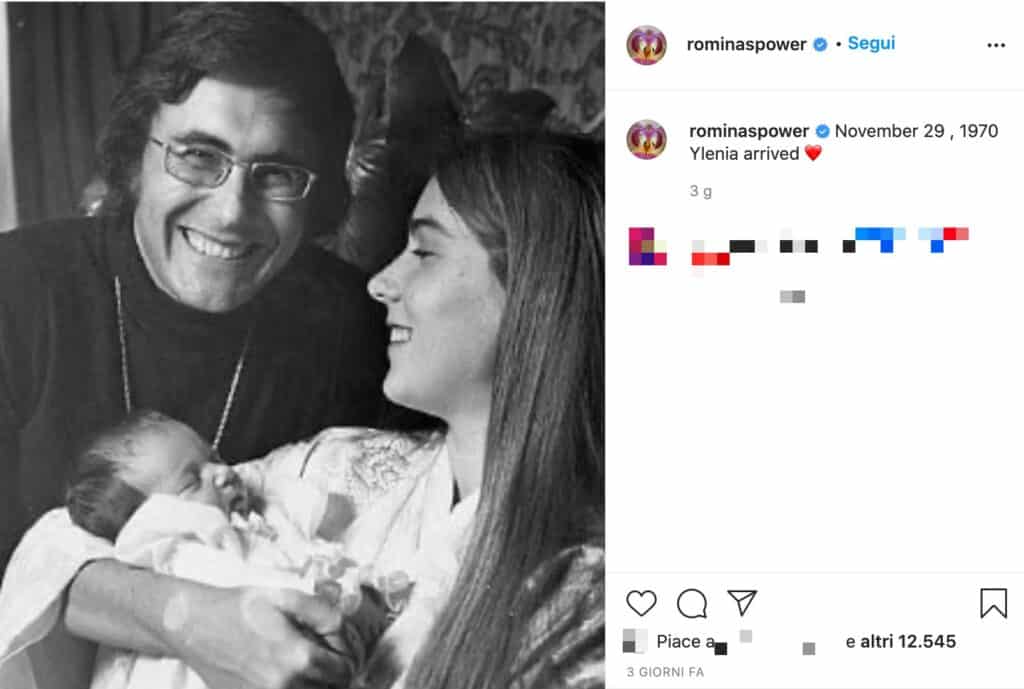 Il post Instagram di Romina Power