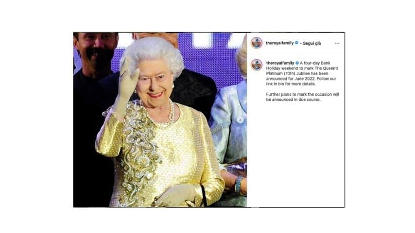 L'annuncio dei giubileo di Platino della regina Elisabetta II