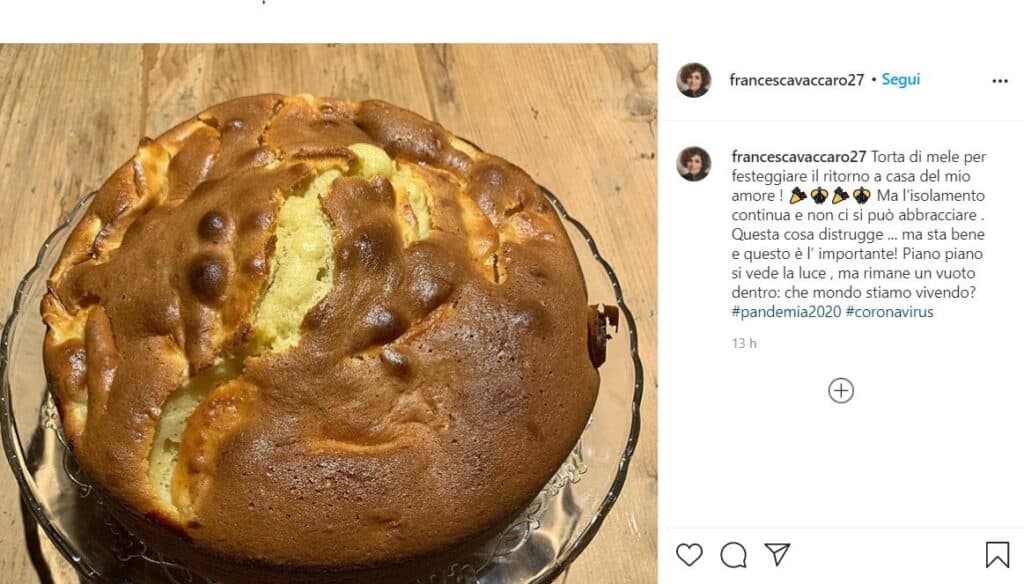 Francesca Vaccaro post su Instagram