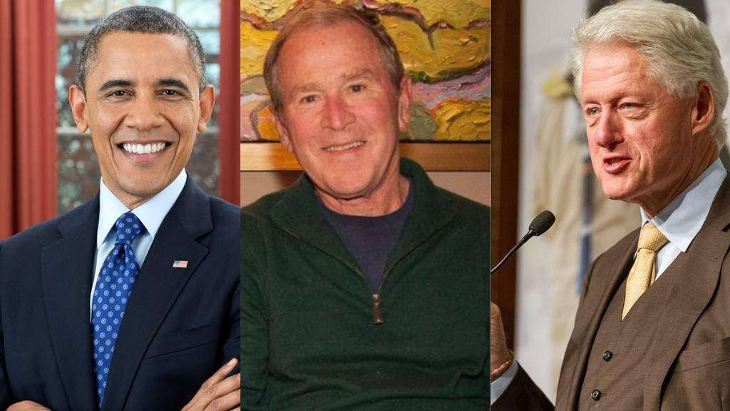 Gli ex presidenti americani Obama, Bush e Clinton