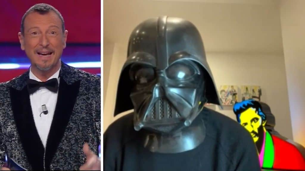 Fiorello mascherato da Darth Vader invade Sanremo Giovani