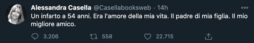 Il tweet di Alessandra Casella