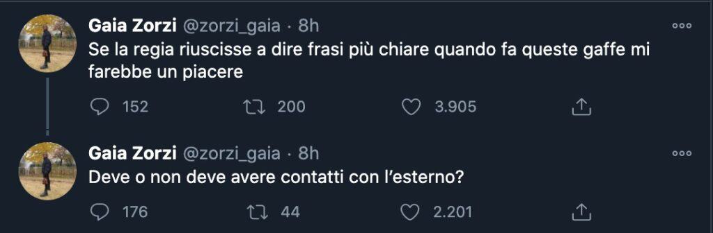 Il tweet di Gaia Zorzi