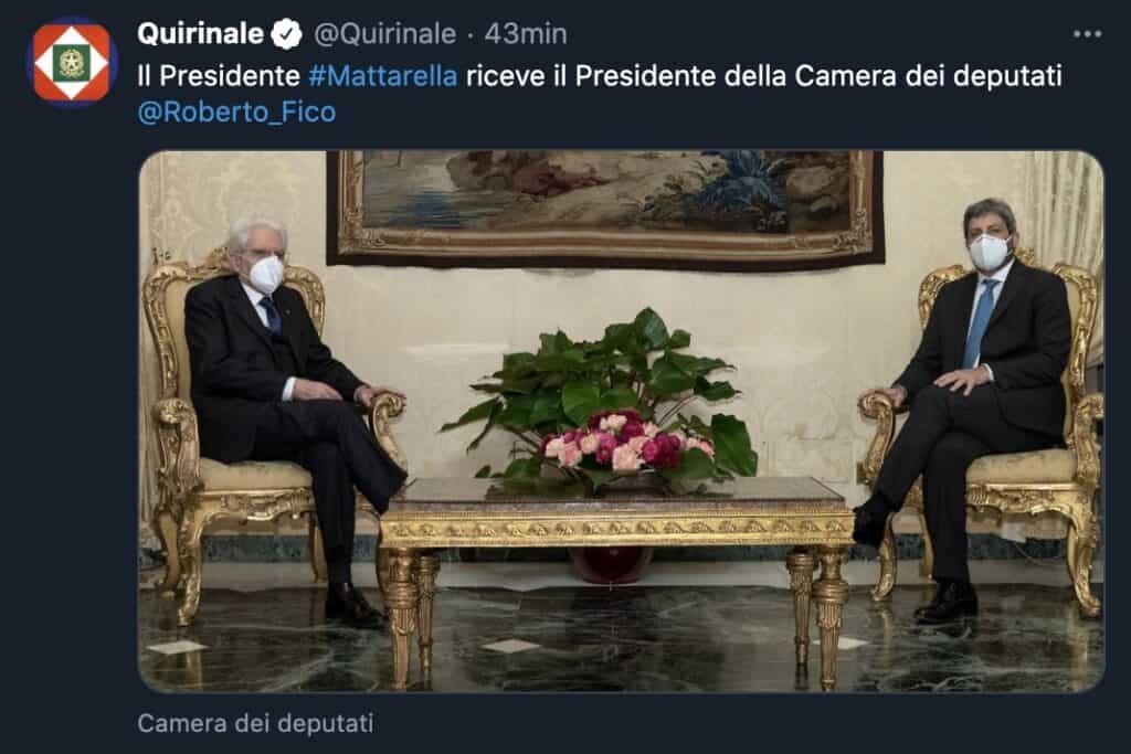 Il tweet del Quirinale