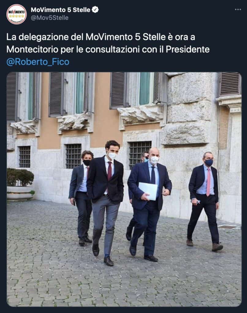 Tweet del Movimento 5 Stelle