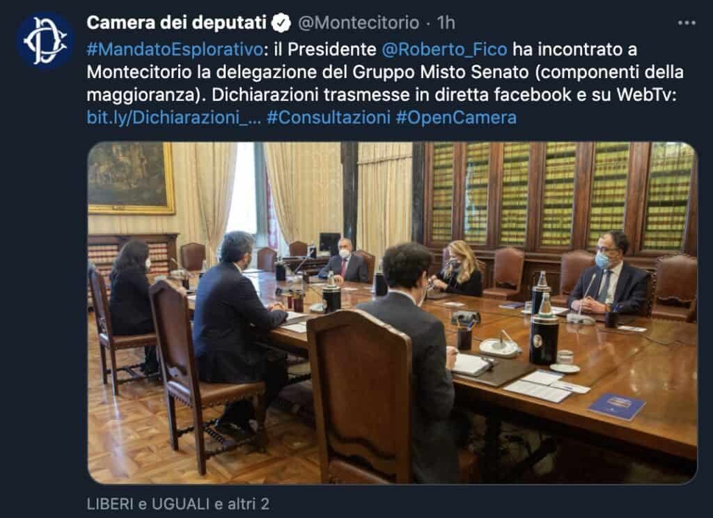 L'incontro tra il presidente Fico e il Gruppo Misto al Senato